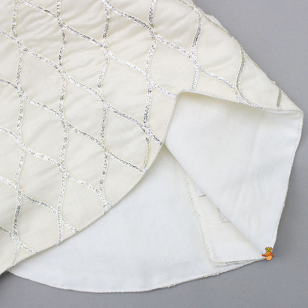 Gota Lace Detailed Top With Net Drapes And Lehenga