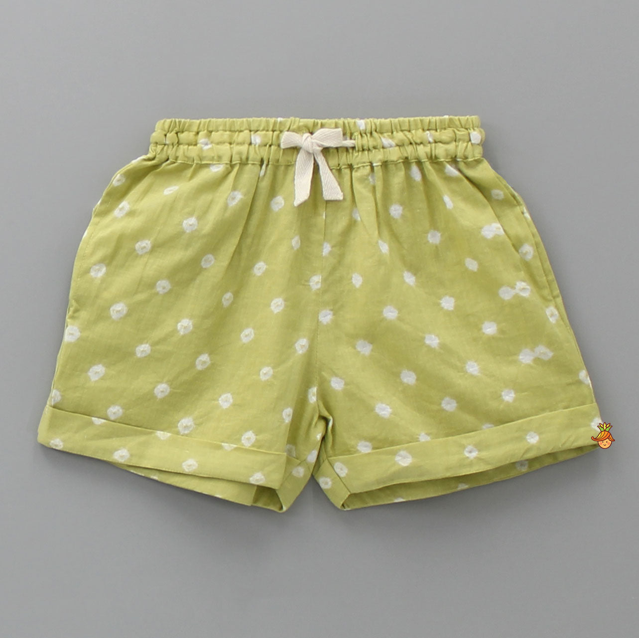 Bandhani Printed Green Top And Shorts