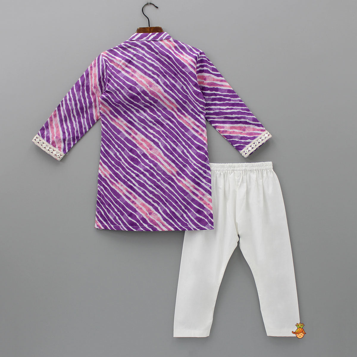 Leheriya Printed Purple Kurta With Pyjama