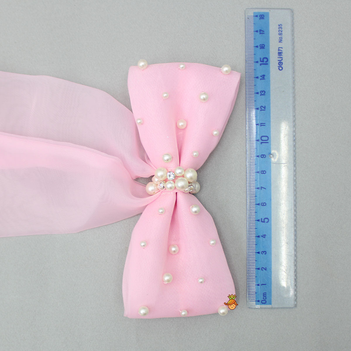 Long Tail Pink Bow Hair Clip