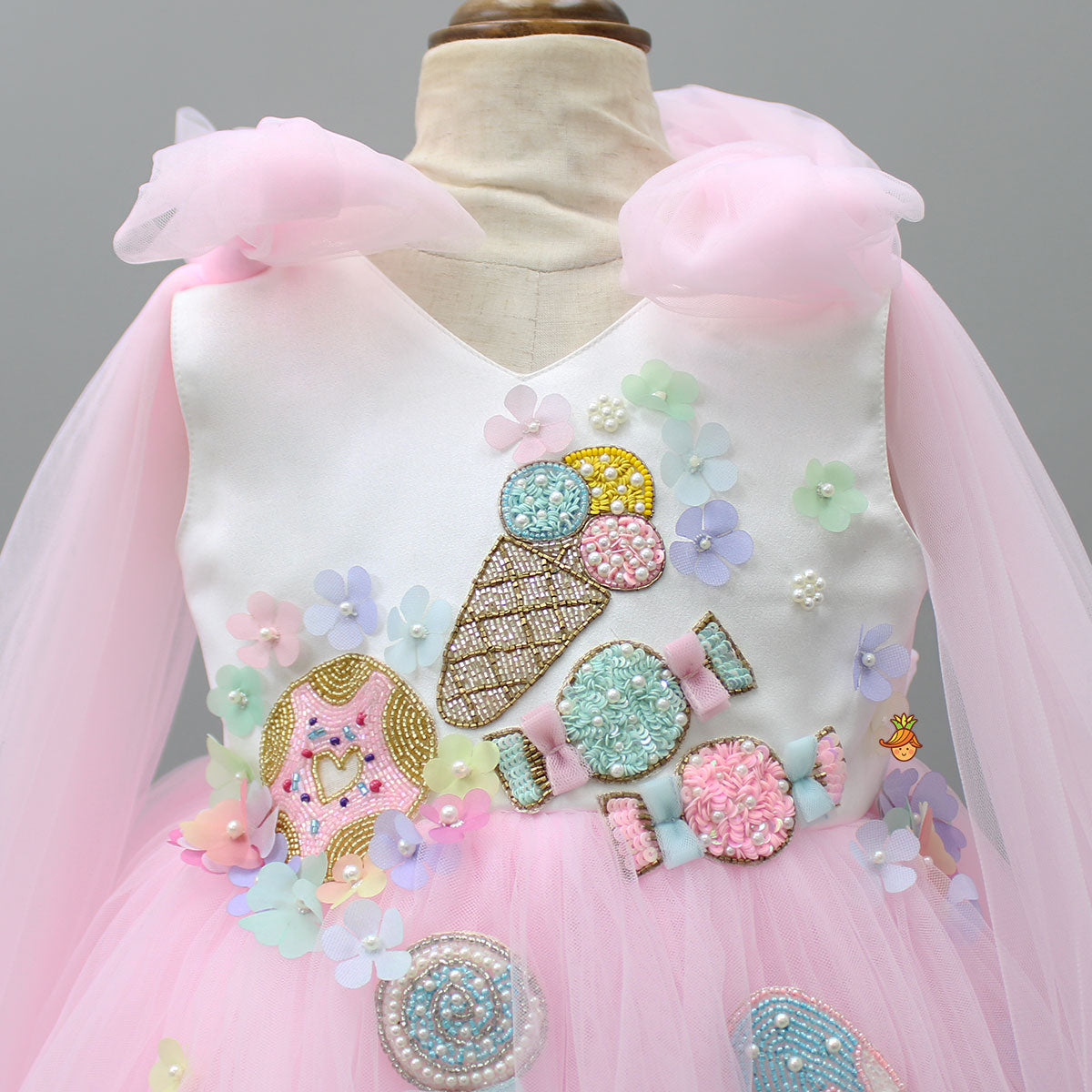 Candies Embroidered And Flowers Embelished Dress