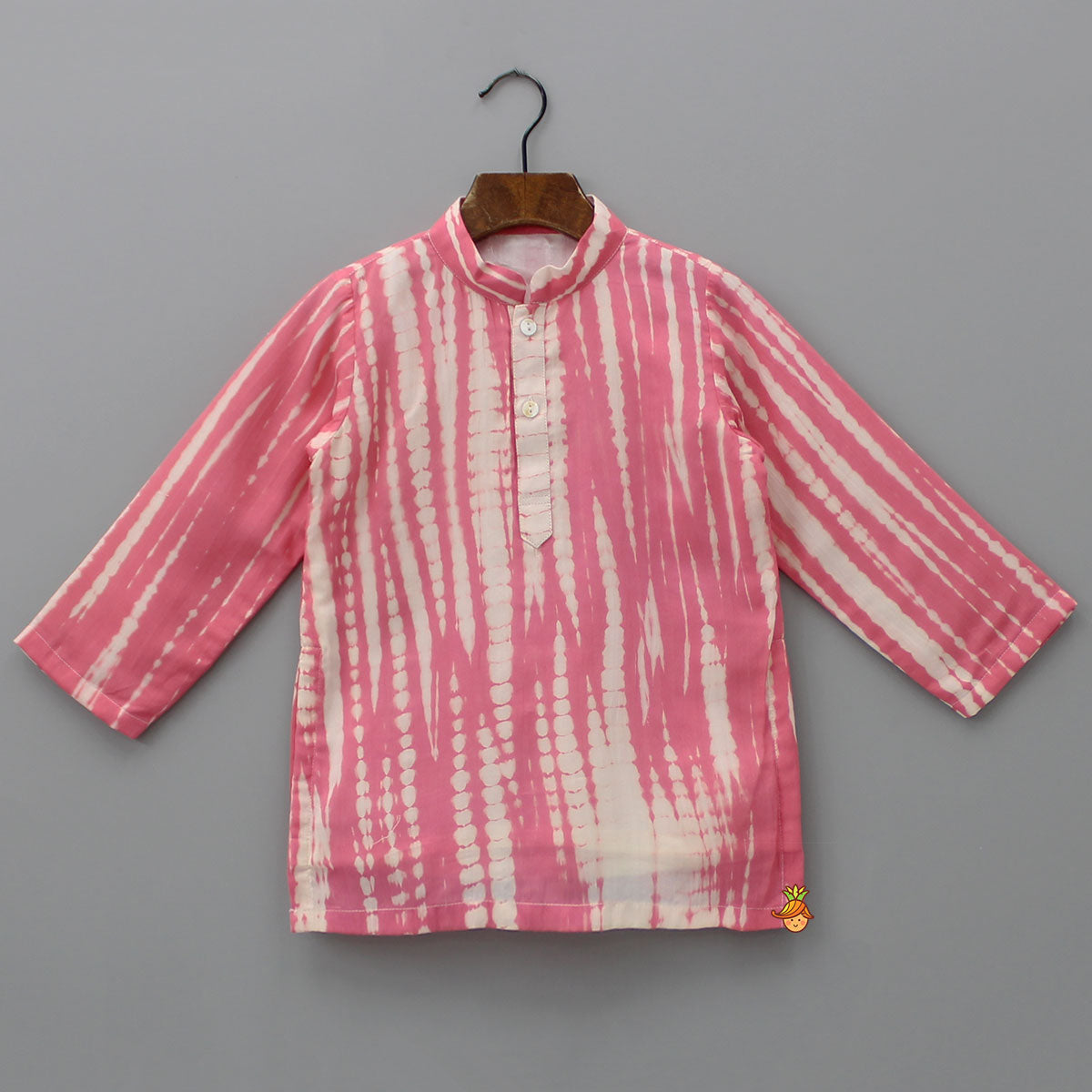 Shibori Printed Pink Kurta And Pyjama