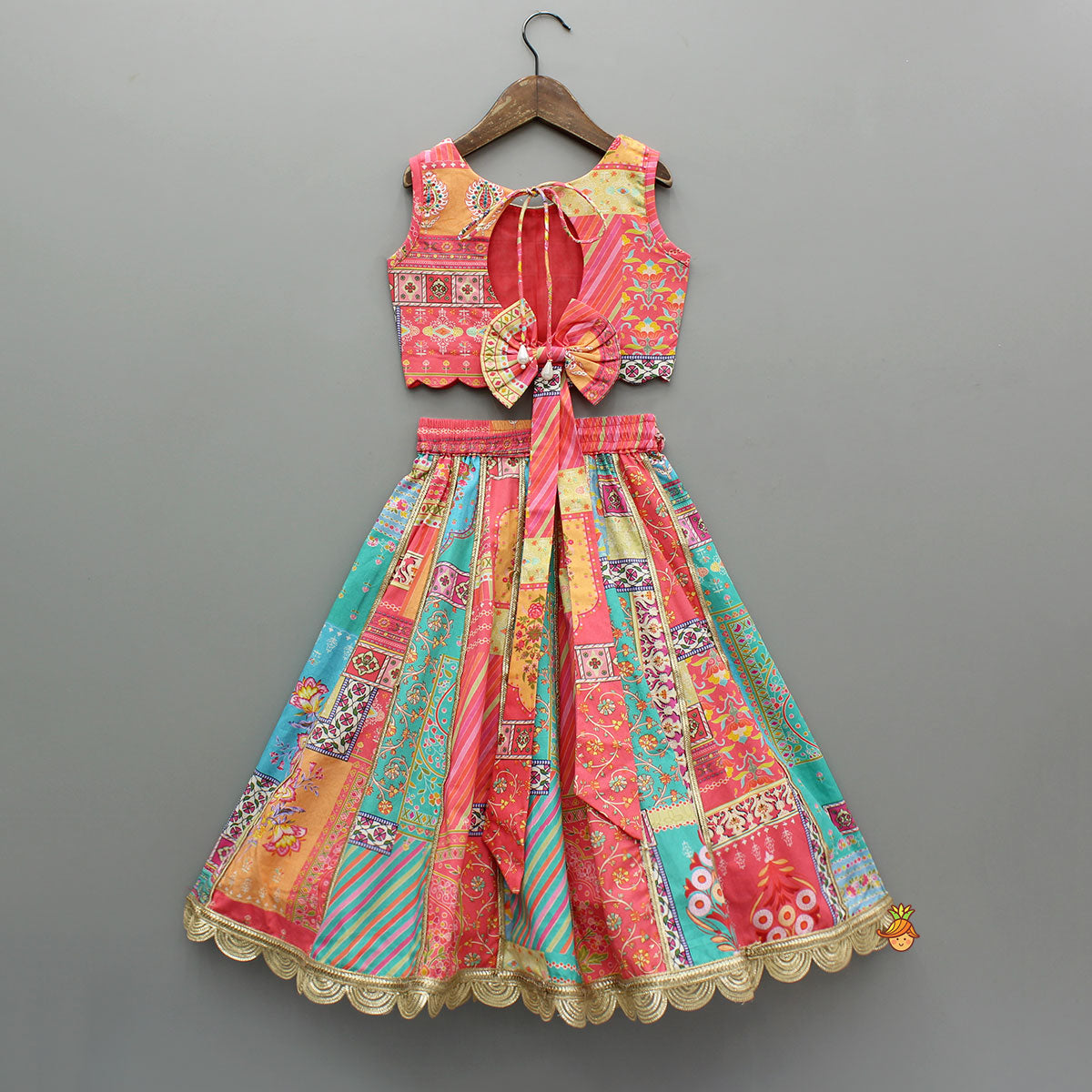Floral Printed Multicolour Top And Lehenga
