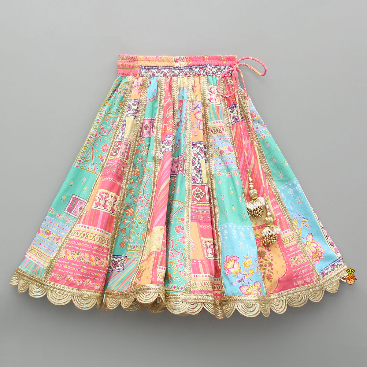 Floral Printed Multicolour Top And Lehenga