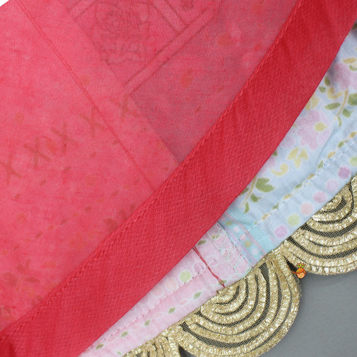 Floral Printed Multicolour Top And Lehenga