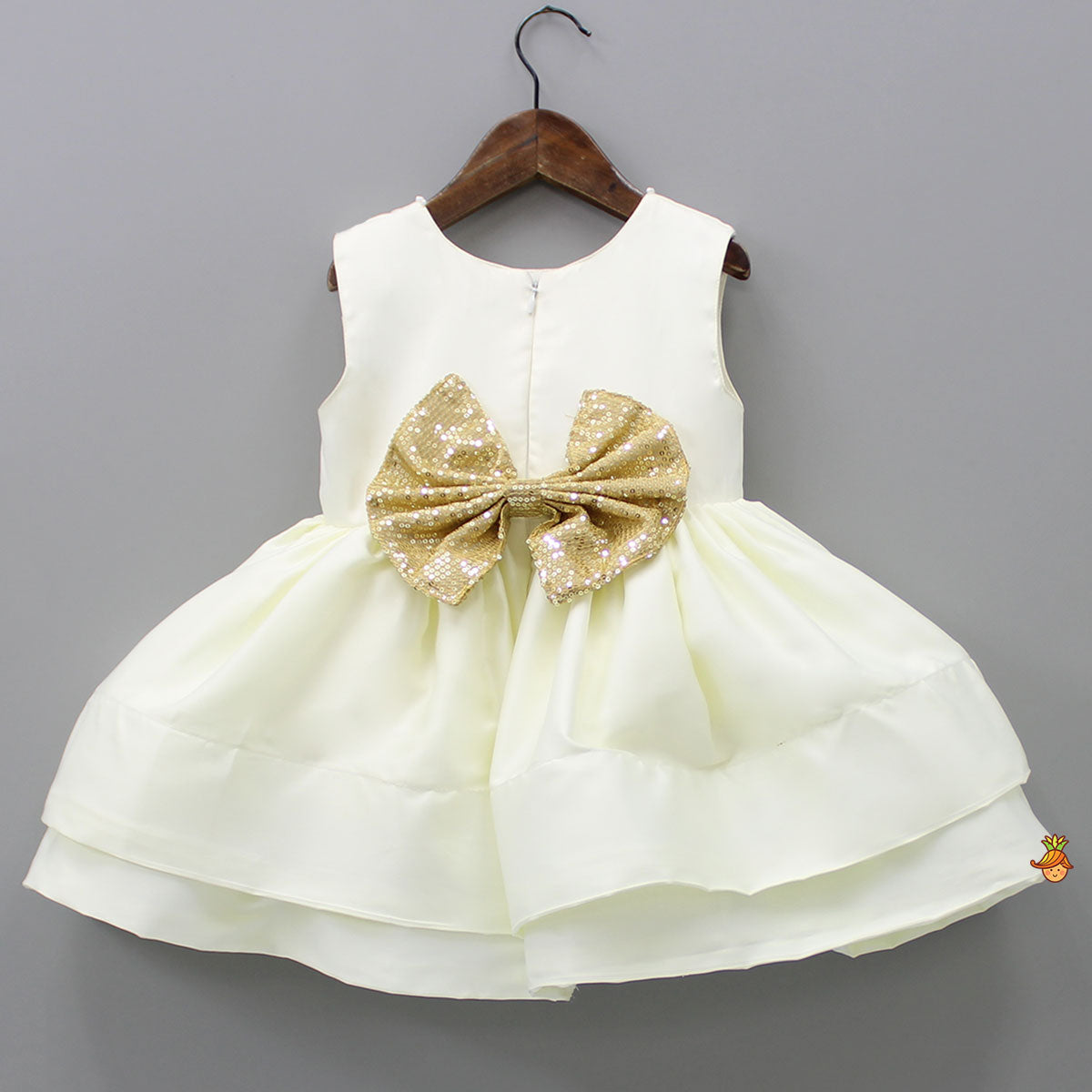 Butterfly Detail Layered Dress With Detachable Back Bow