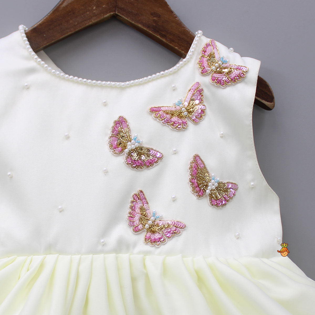 Butterfly Detail Layered Dress With Detachable Back Bow