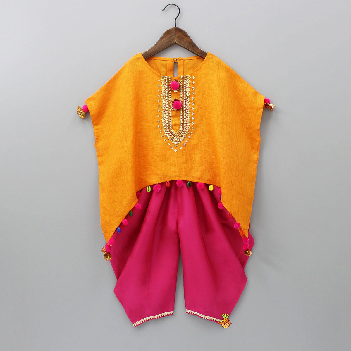 Orange Kaftan Top And Patiala