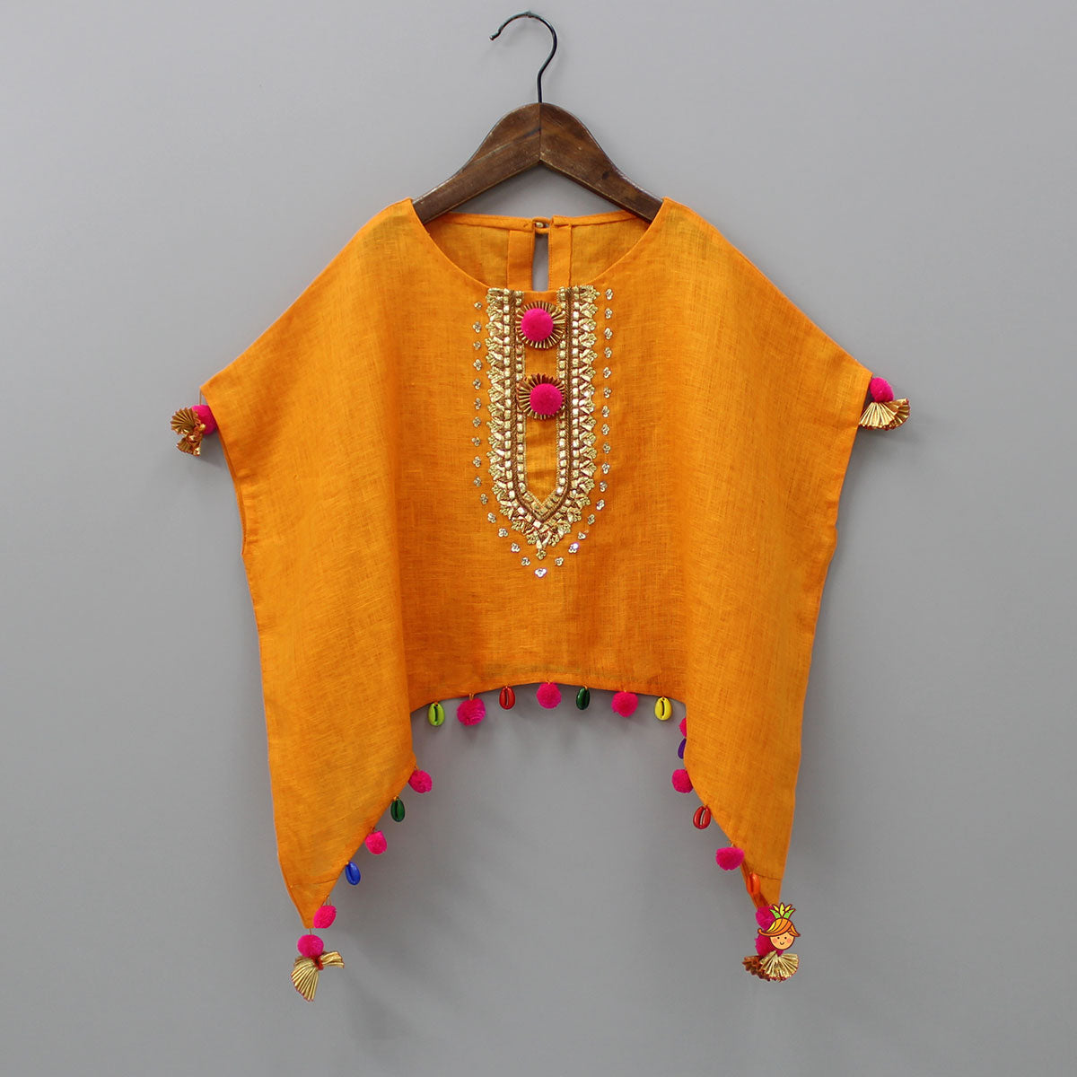 Orange Kaftan Top And Patiala