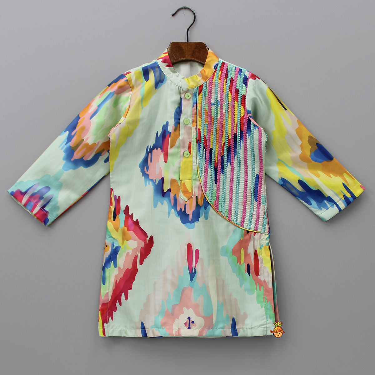Multicolour Printed Kurta And Matching Pyjama