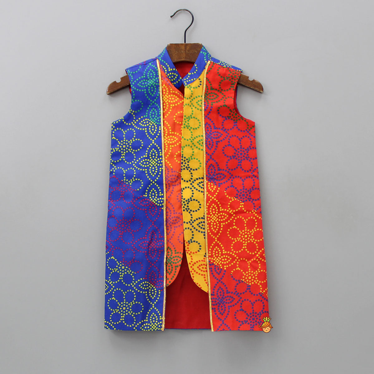 Kurta With Bandhani Printed Stylish Jacket And Pyjama