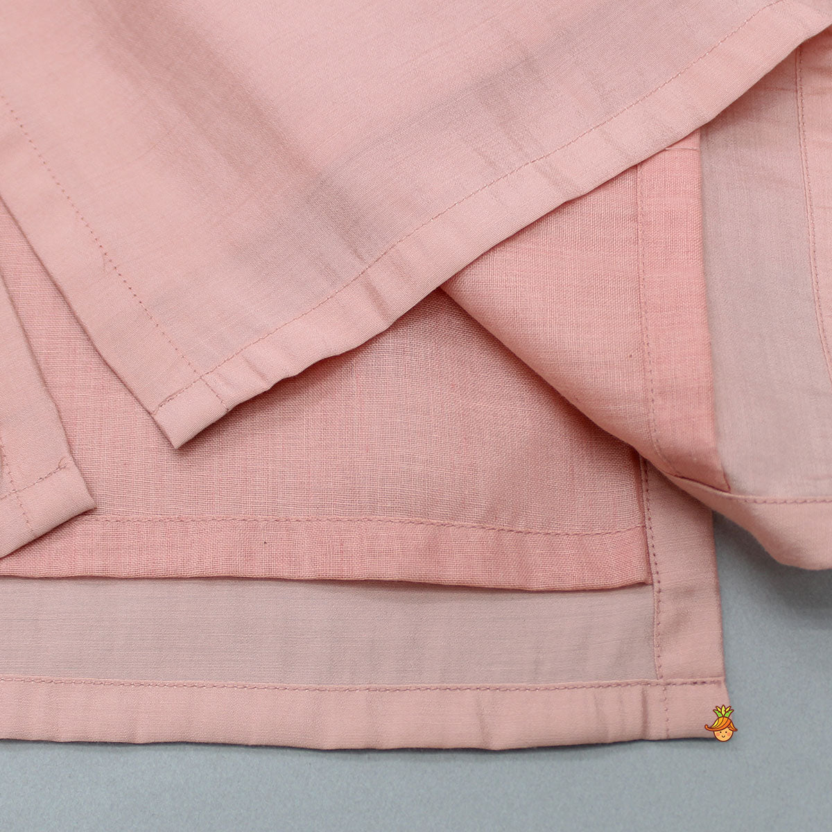 Thread Embroidered Peach Kurta And Pyjama