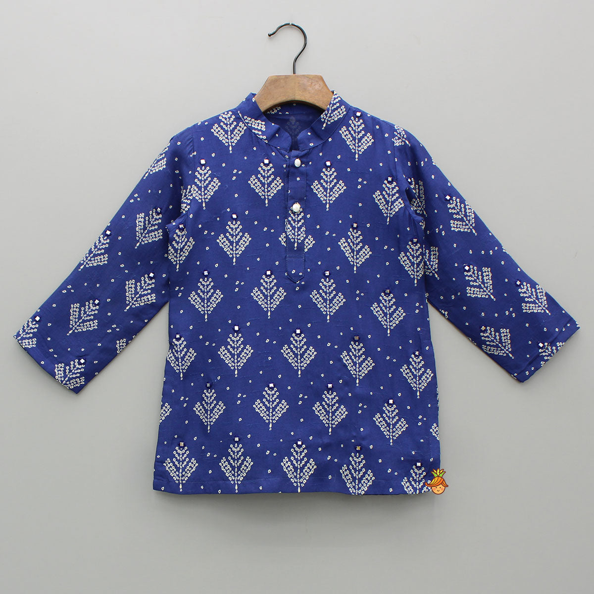 Printed Blue Kurta And Pyjama