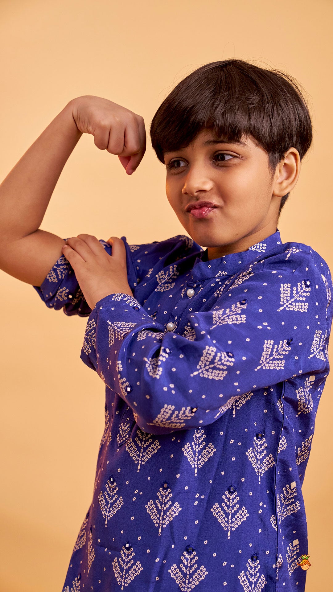 Printed Blue Kurta And Pyjama