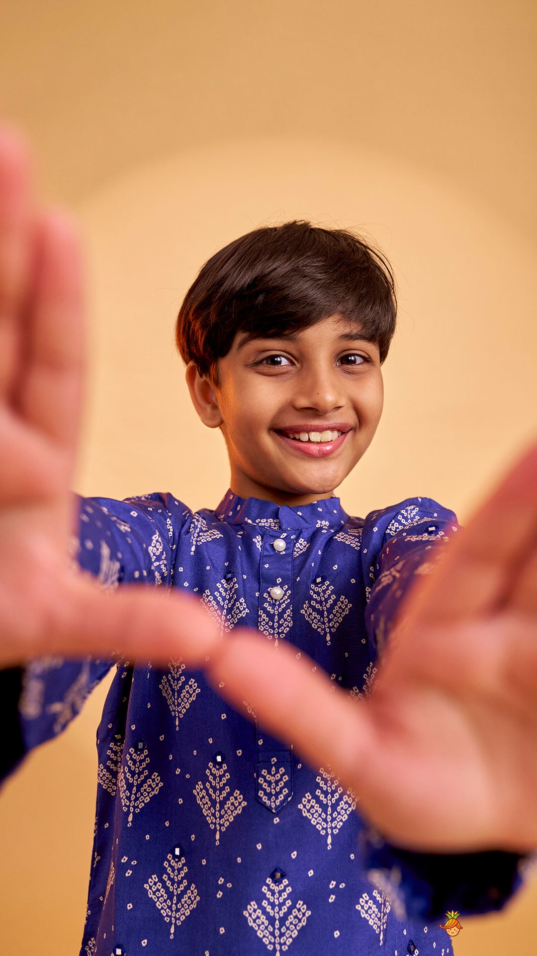 Printed Blue Kurta And Pyjama