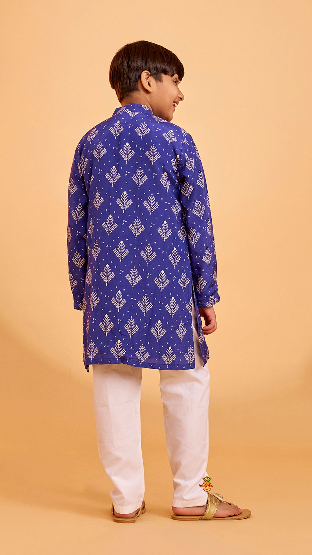 Printed Blue Kurta And Pyjama