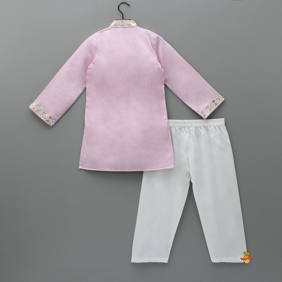 Patch Work Pink Kurta And Pyjama