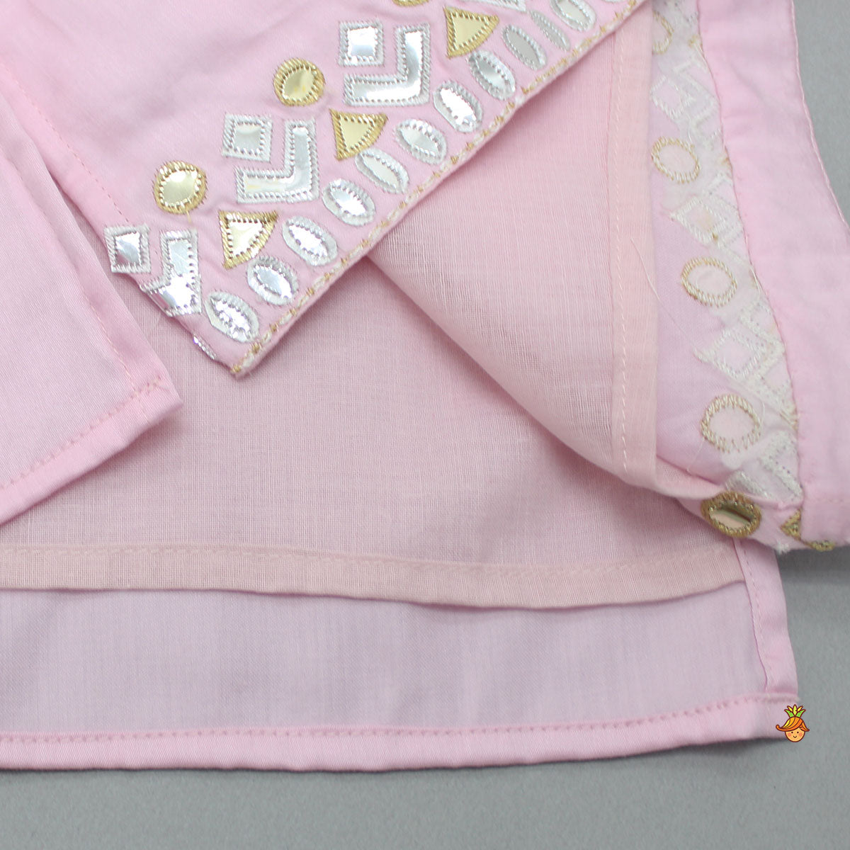 Patch Work Pink Kurta And Pyjama