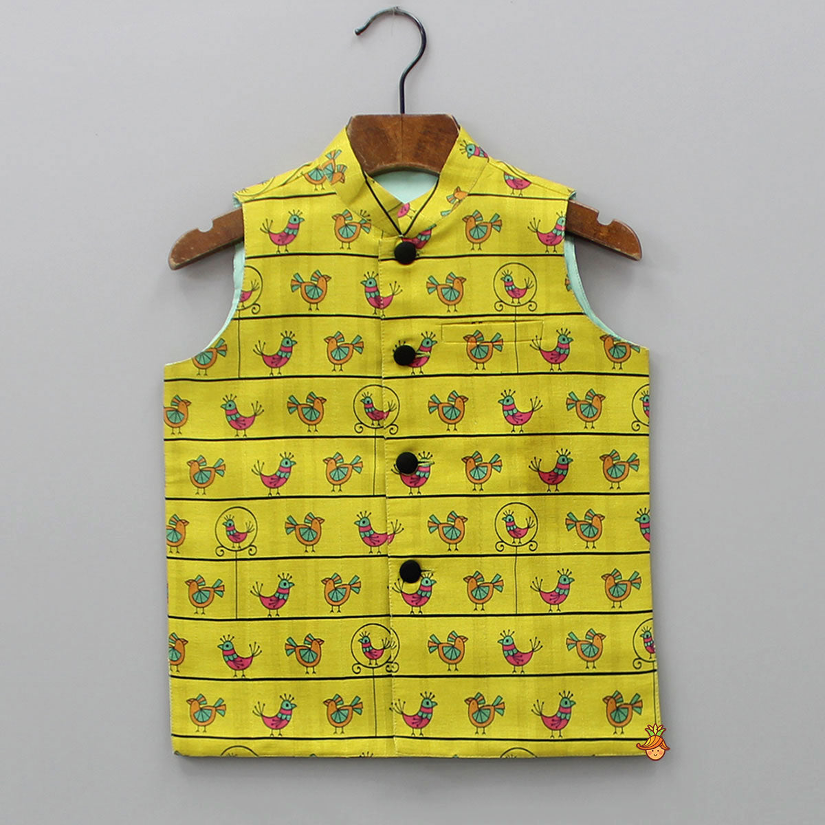 Bird Printed Multicoloured Jacket