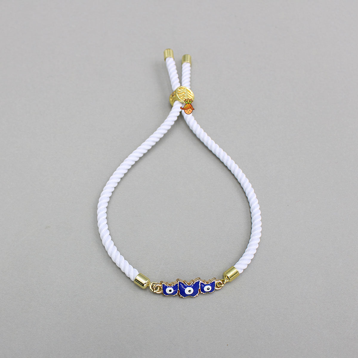 White Adjustable Rope String Rakhi