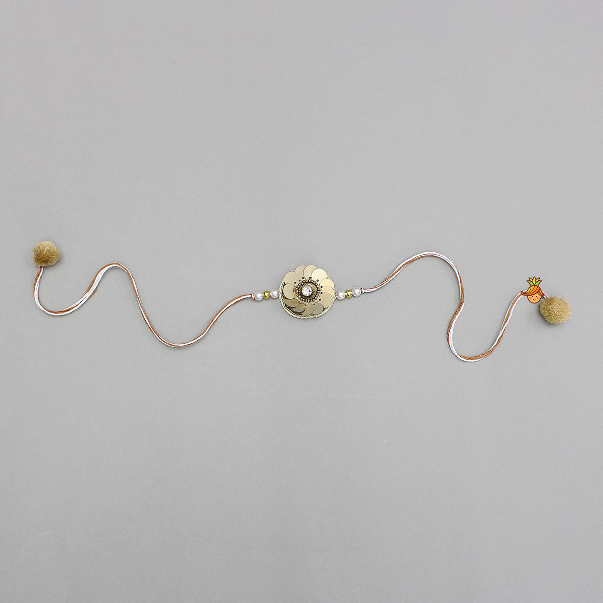 Elegant Floral Sequin Embellished Rakhi