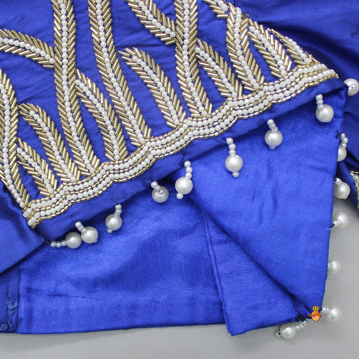 Blue Top And Flared Lehenga With Net Dupatta