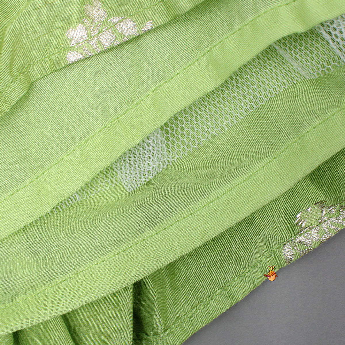 Embroidered Top Green And Brocade Lehenga