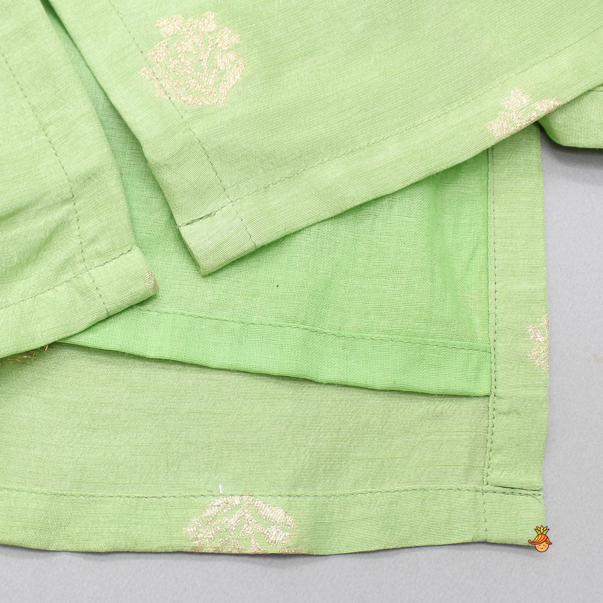 Brocade Green Kurta And Pyjama