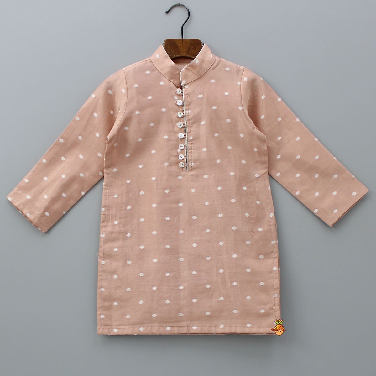 Butti Work Peach Kurta And Pyjama