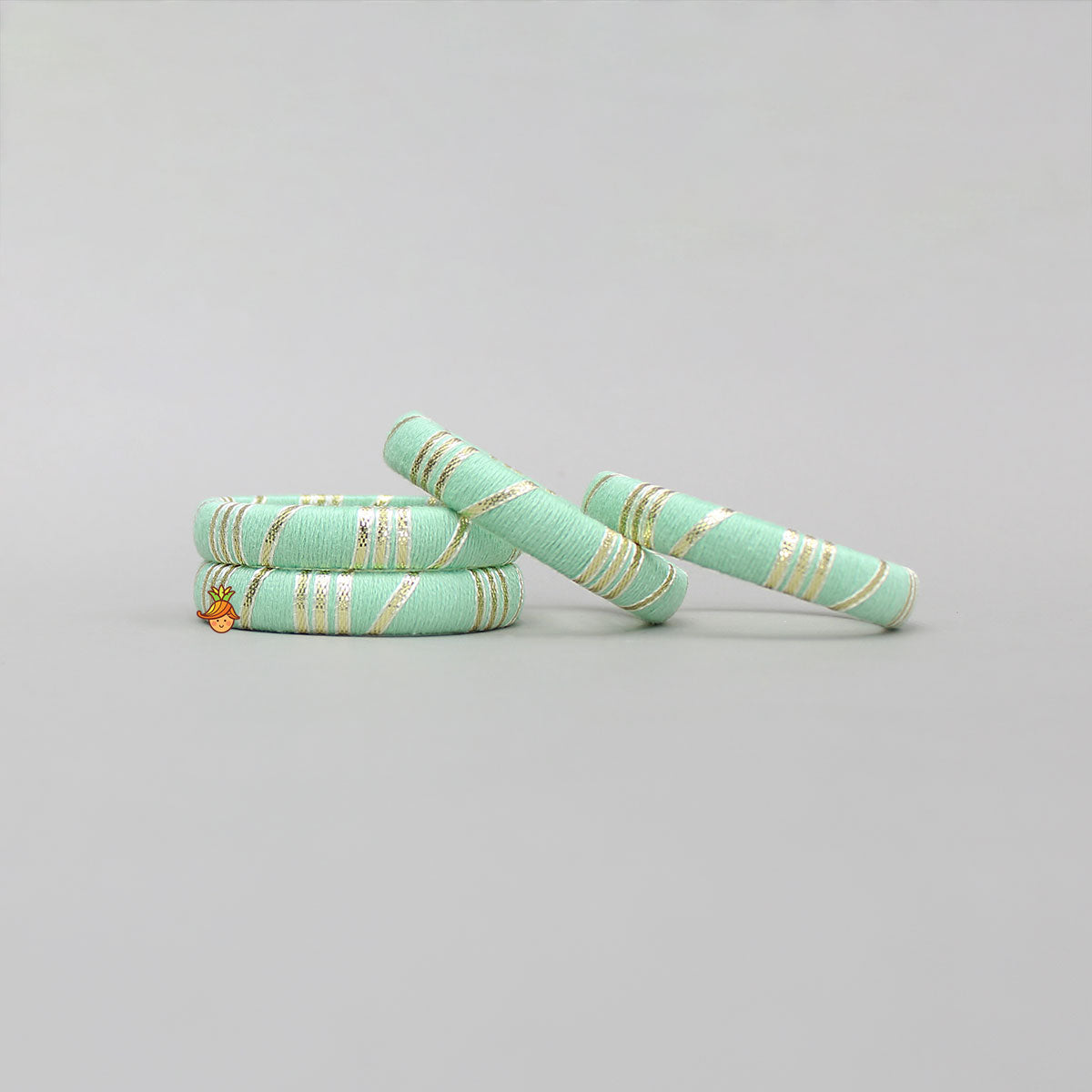 Lace Detailed Green Bangles Set