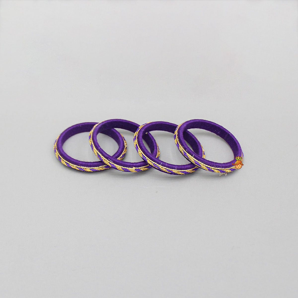 Purple Thread And Lace Detailed Bangles Set