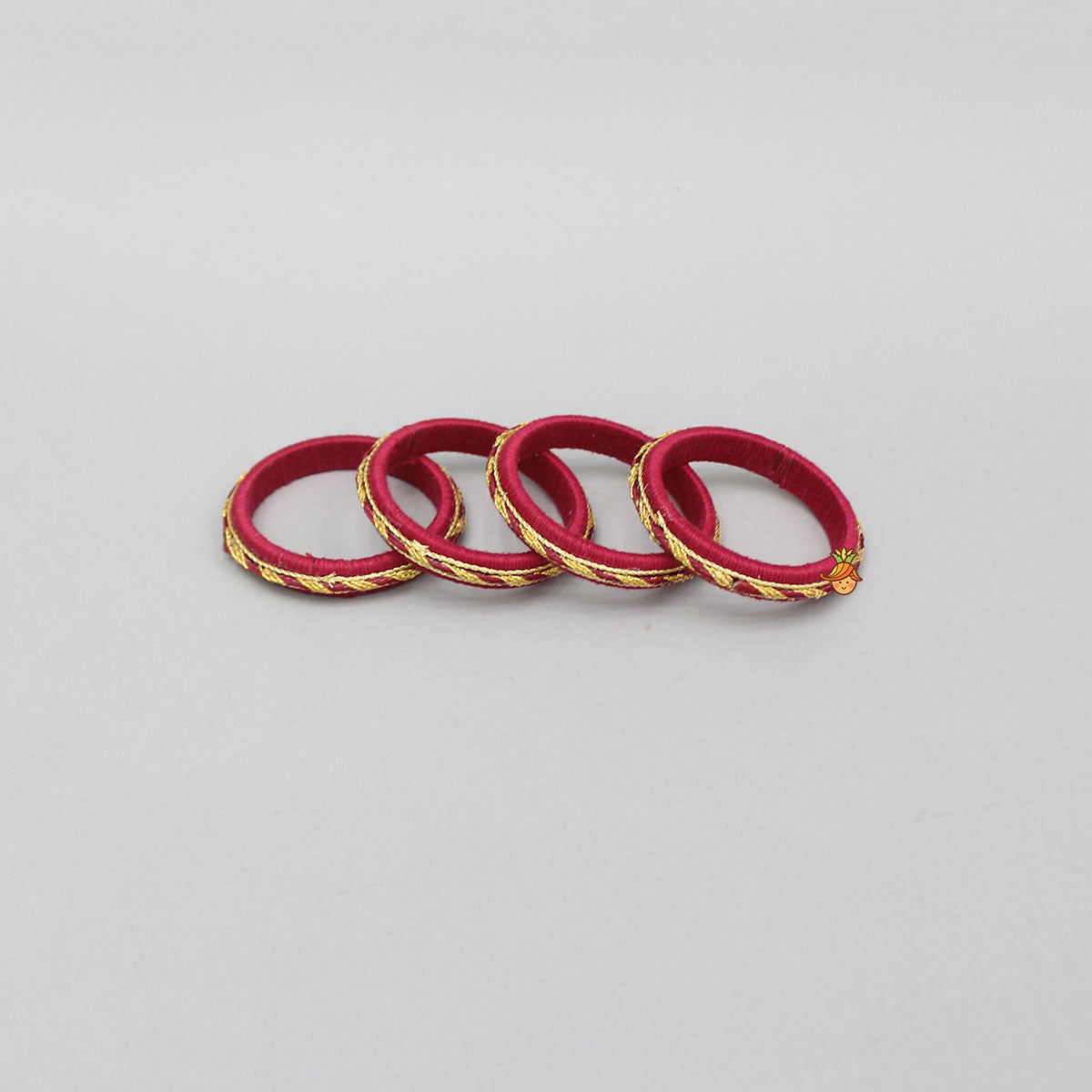 Thread And Lace Detailed Maroon Bangles Set