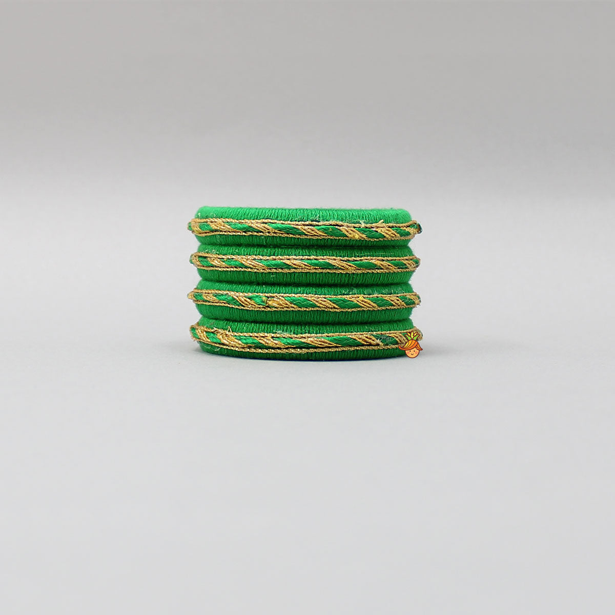 Green Thread And Lace Detailed Bangles Set