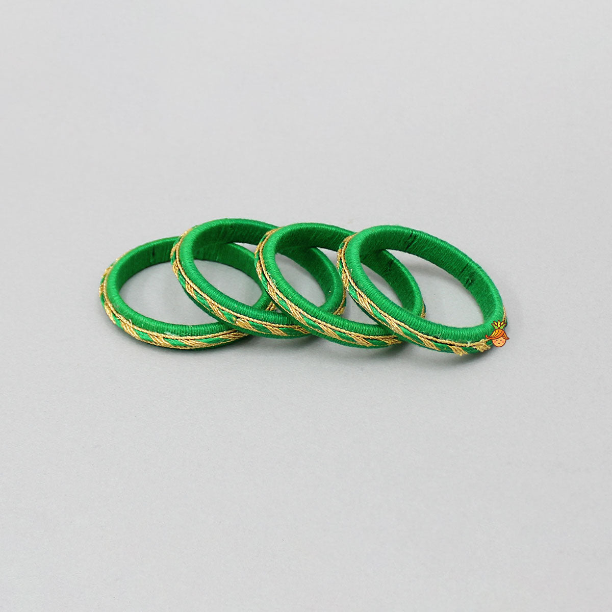 Green Thread And Lace Detailed Bangles Set