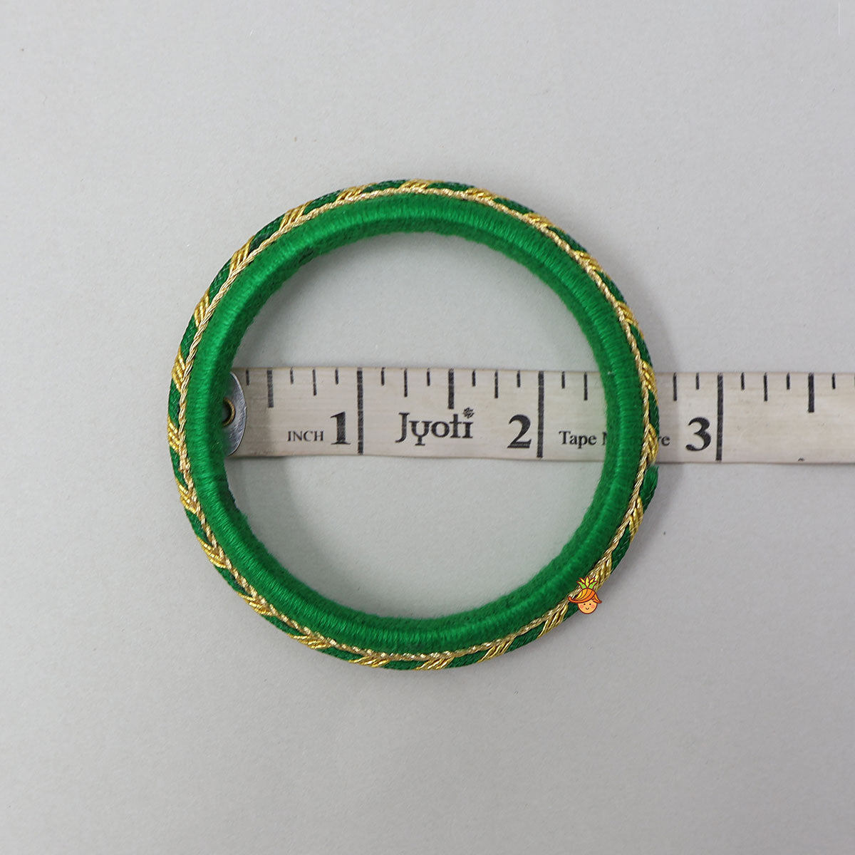 Green Thread And Lace Detailed Bangles Set
