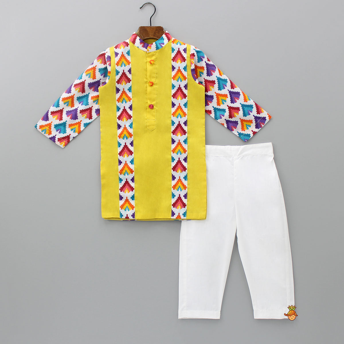 Multicolour Printed Kurta And Pyjama