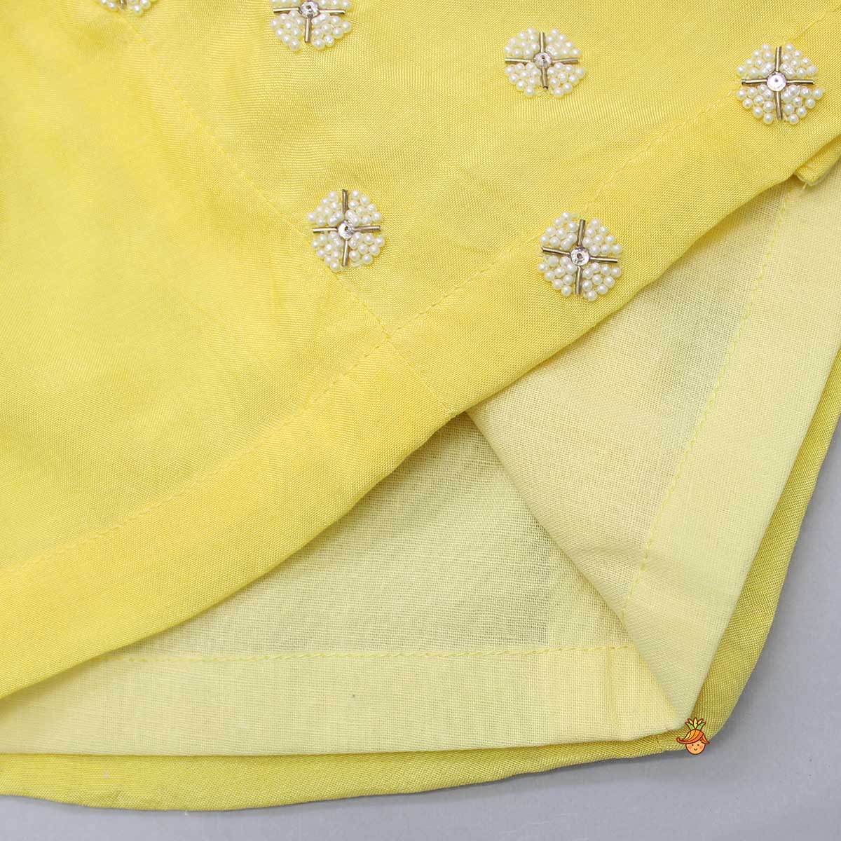 Embroidered Yellow Kurta And Dhoti