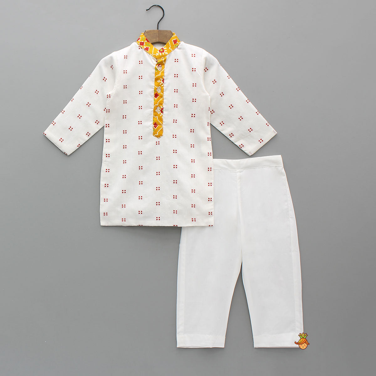 Kurta And Multicolour Patola Printed Jacket With Pyjama