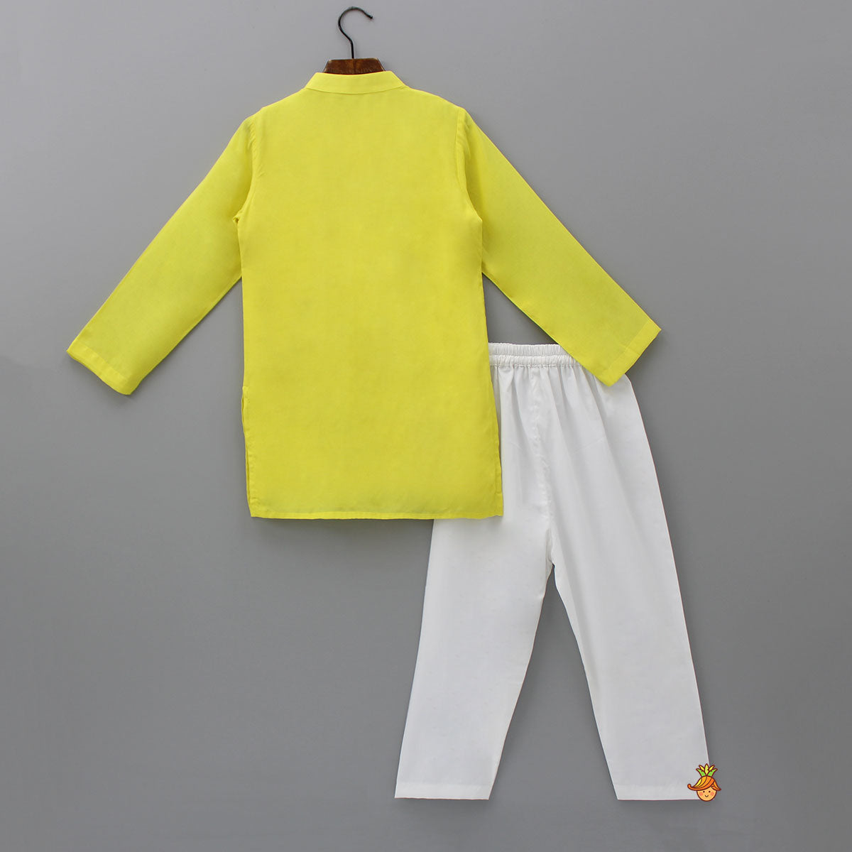 Embellished Yellow Kurta And Pyjama