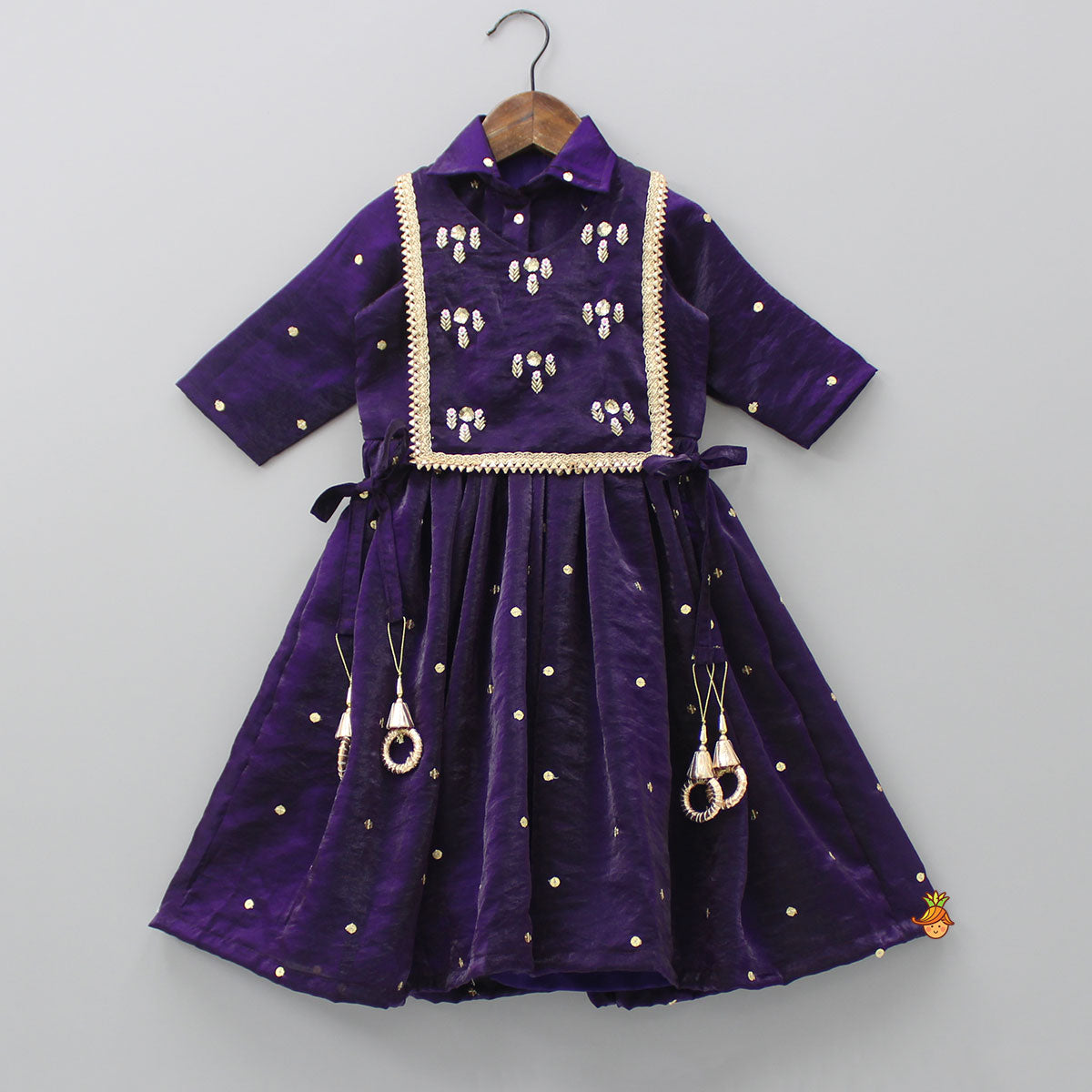 Purple Embroidered Kurti And Top