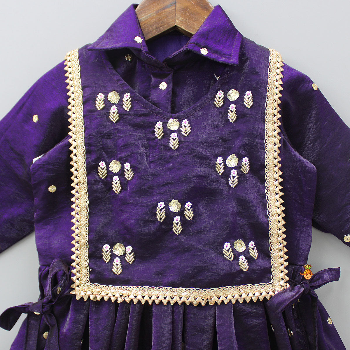 Purple Embroidered Kurti And Top