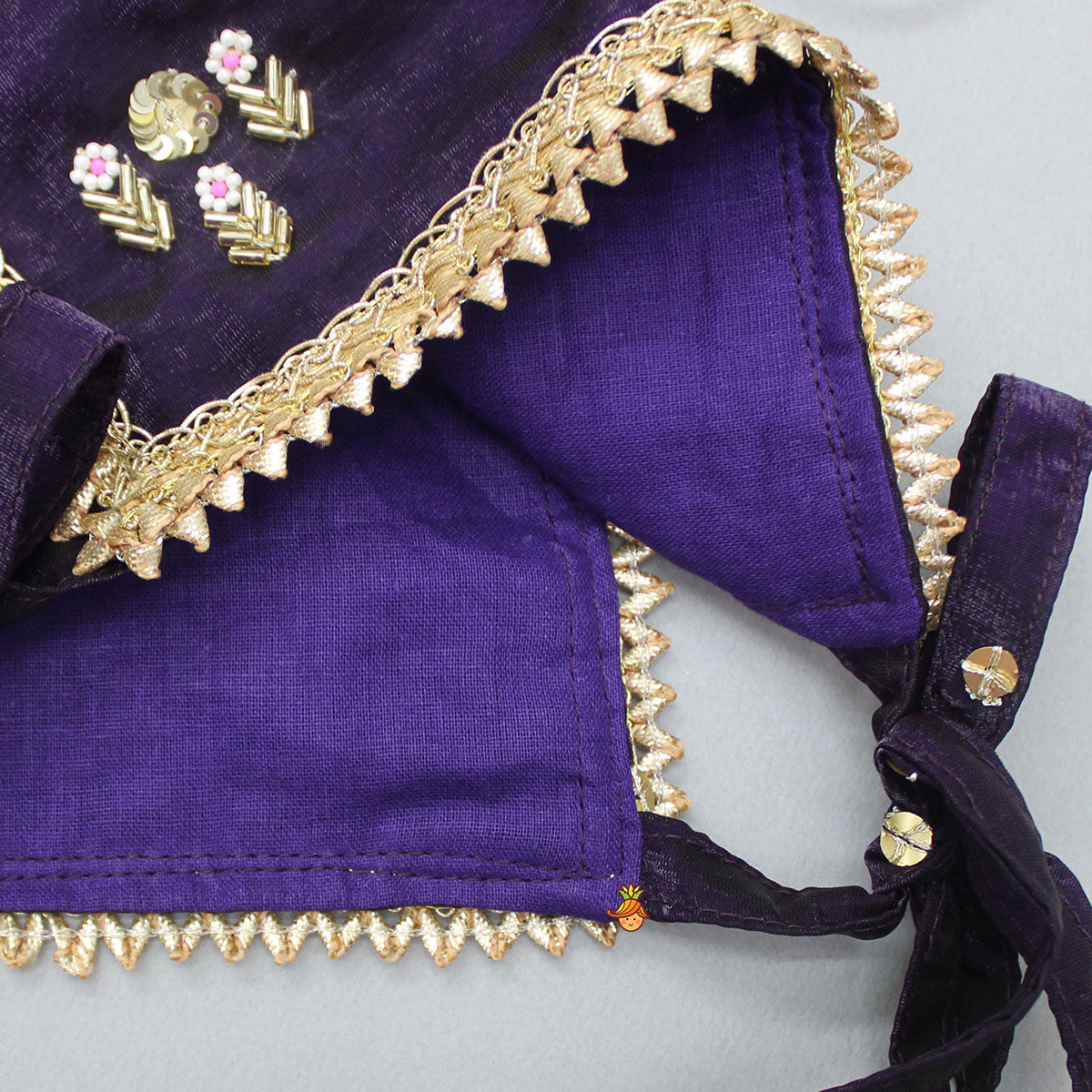 Purple Embroidered Kurti And Top