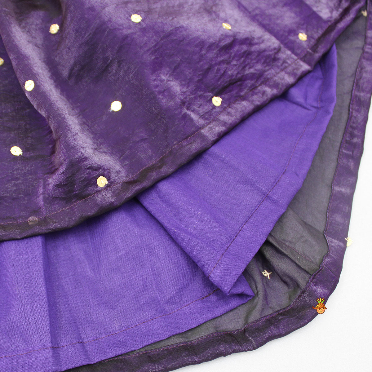 Purple Embroidered Kurti And Top