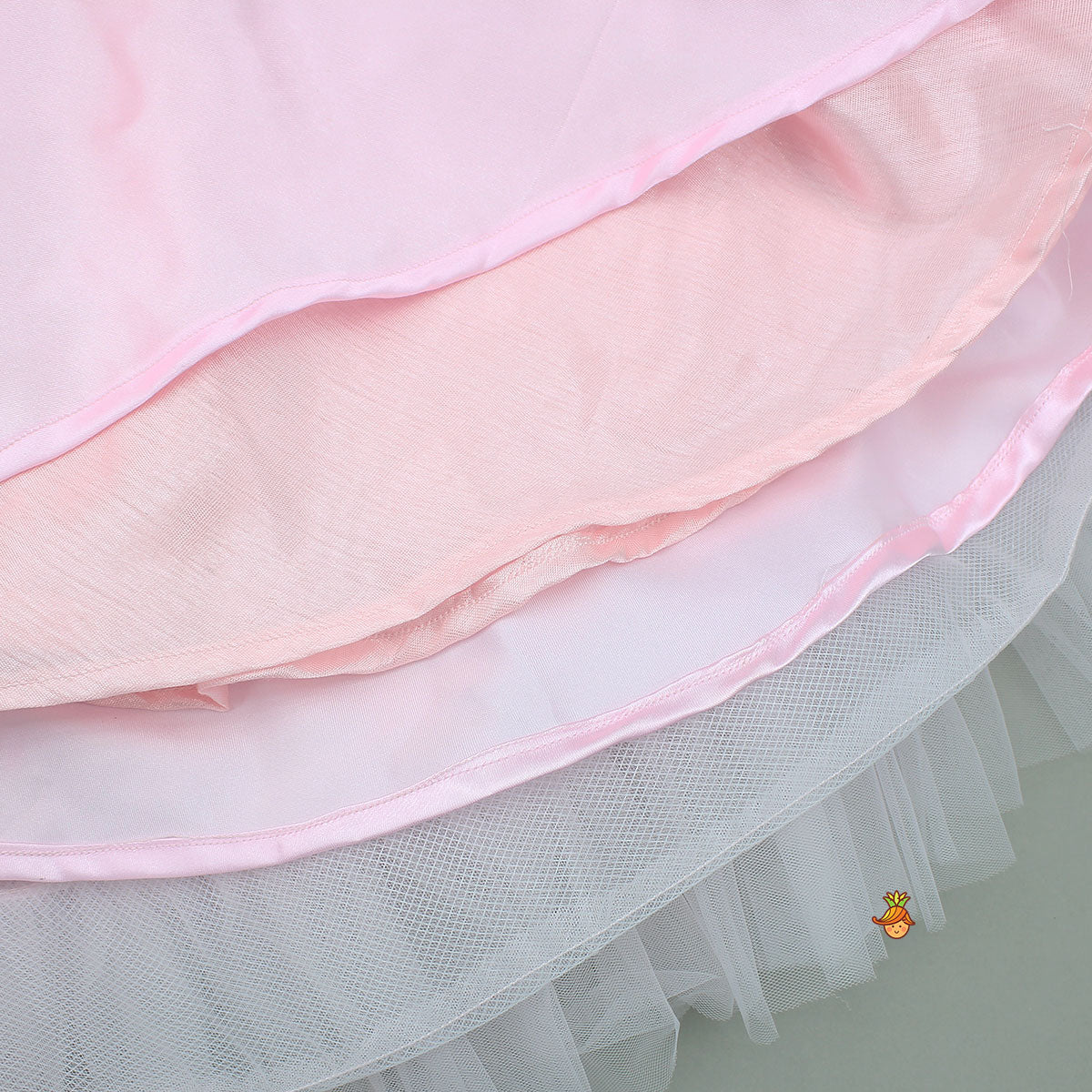 Pink Stylish Strappy Top And Ruffle Net Lehenga