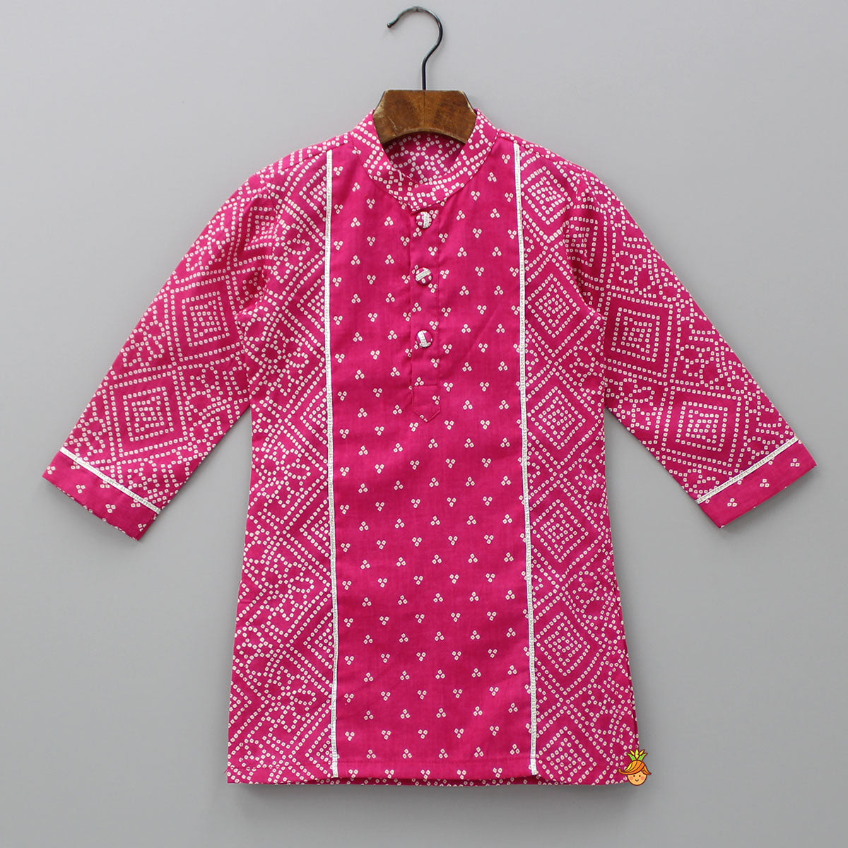 Pink Bandhani Printed Kurta And Pyjama