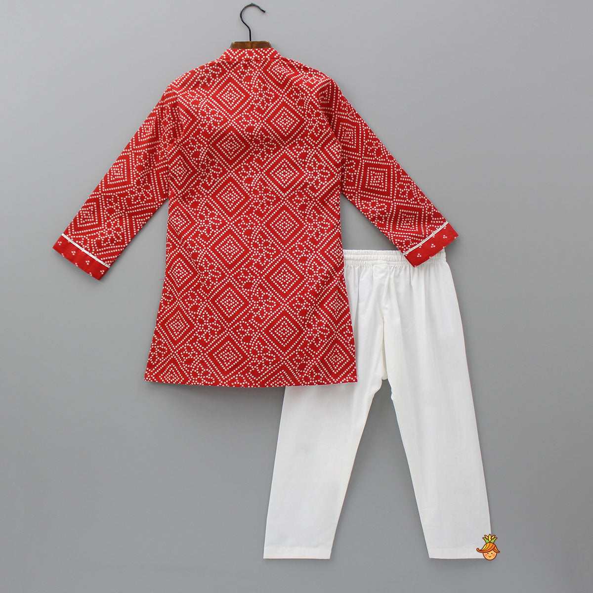 Bandhani Printed Red Kurta And Pyjama