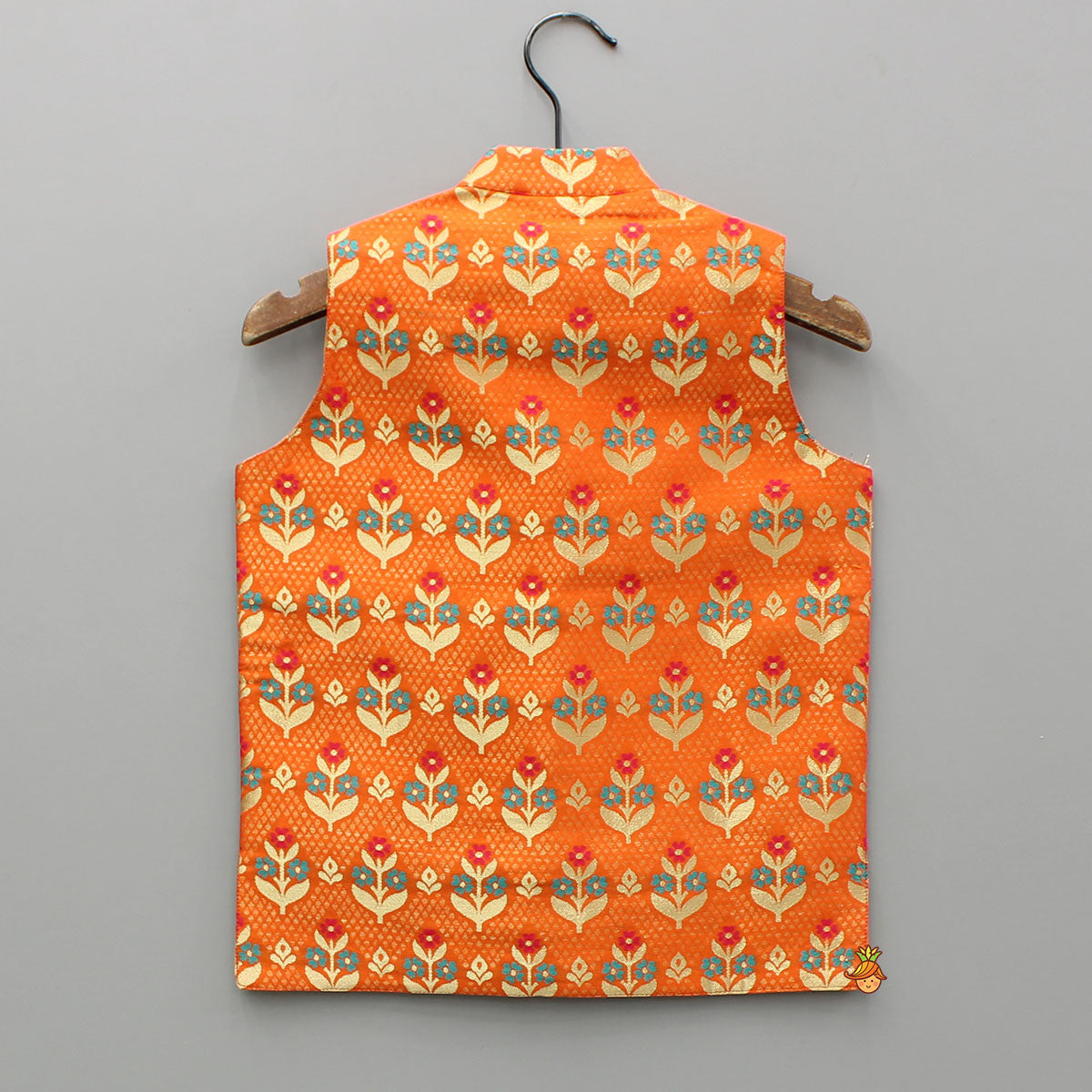 Floral Orange Brocade Jacket