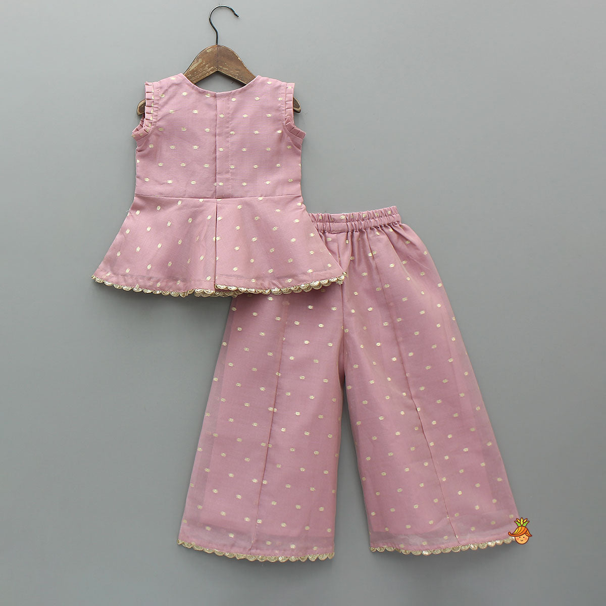 Flower Enhanced Kurti And Flared Palazzo