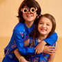 Embroidered Blue Top And Flared Lehenga twinning model image 3