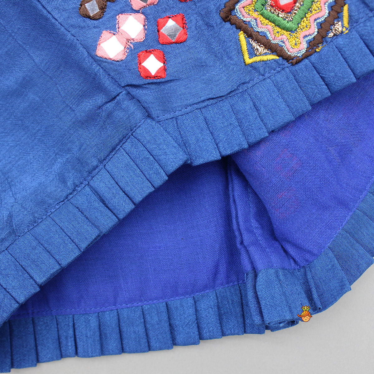 Embroidered Blue Top And Flared Lehenga